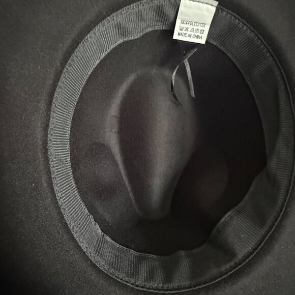 Vegan Brimmed Panama Fedora Black Green Silver Beads Wide Brim Unisex Hat New L